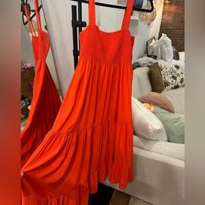 Zara Vibrant Orange Maxi Dress